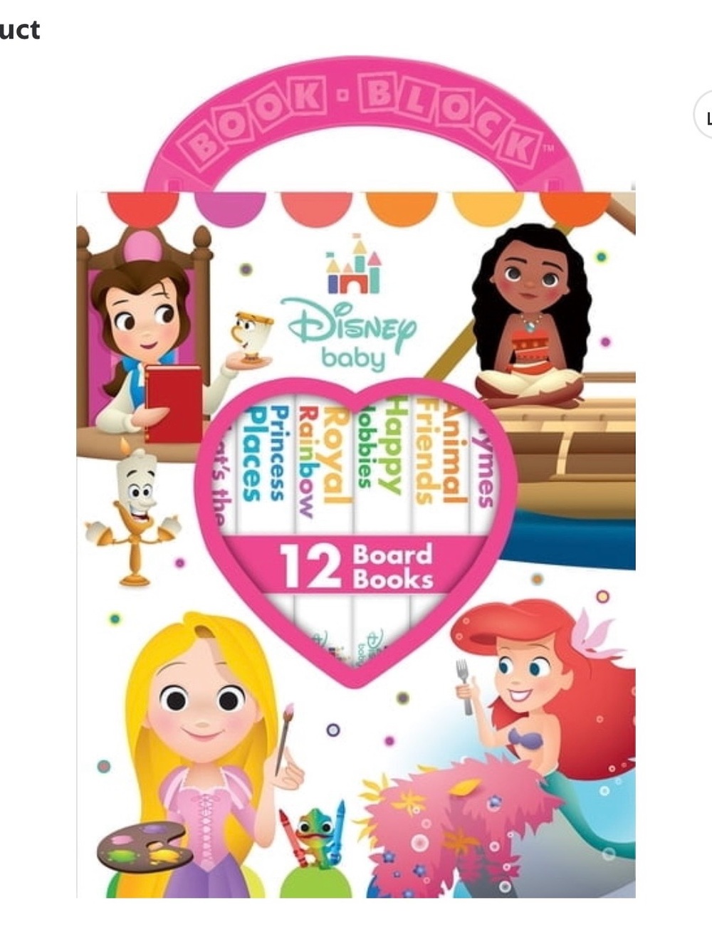Disney Pink 12-Book Board Book Set - Compact Story Collection